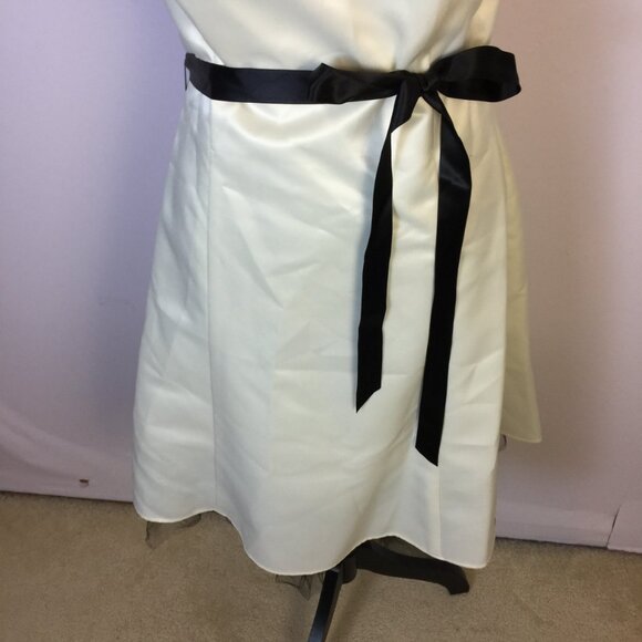 Vintage Jessica McClintock Gunne Sax Strapless Dress Size 7/8 Womans Ivory Satin - Picture 5 of 16